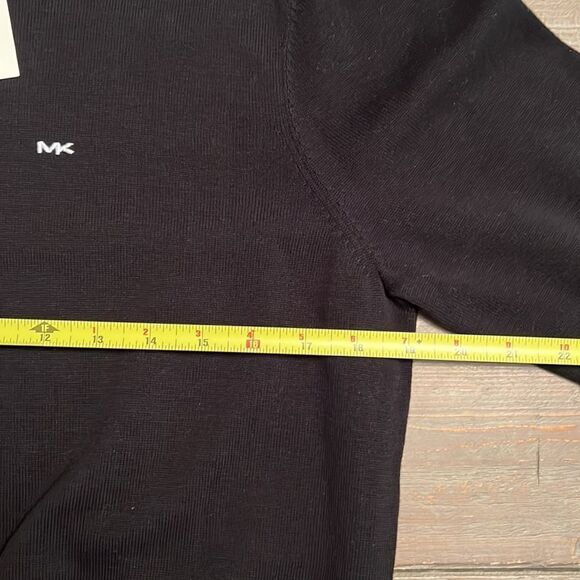 NWT Michael Kors Black Cotton Crewneck MK Logo Sweater - M - Picture 7 of 8
